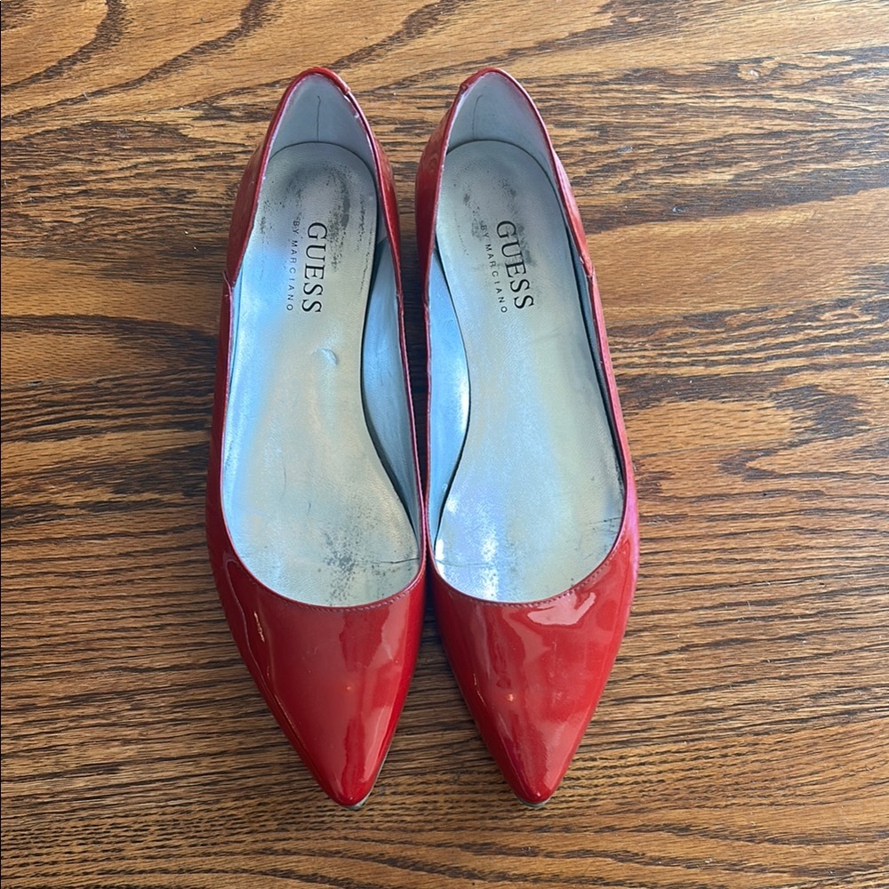 GUESS Women's Red Patent Leather Flats
